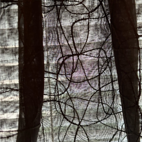 Black Sheer Window Valance. 76” - Picture 3 of 5